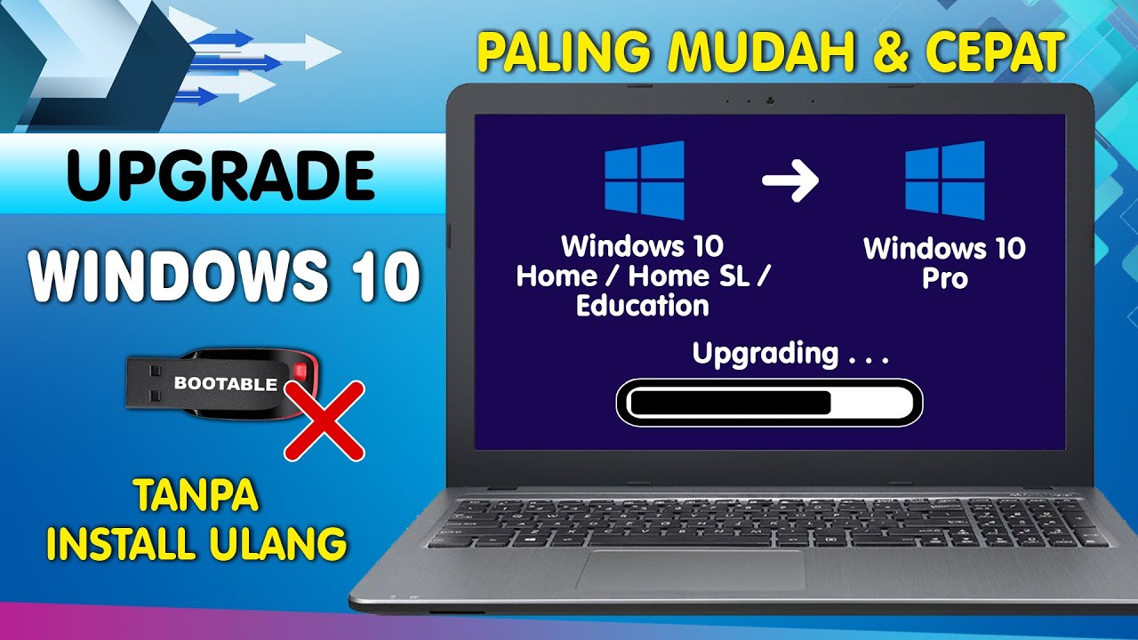 Cara Upgrade Windows 10 Home, Home Single Language, Education Ke Windows 10 Pro Tanpa Instal Ulang