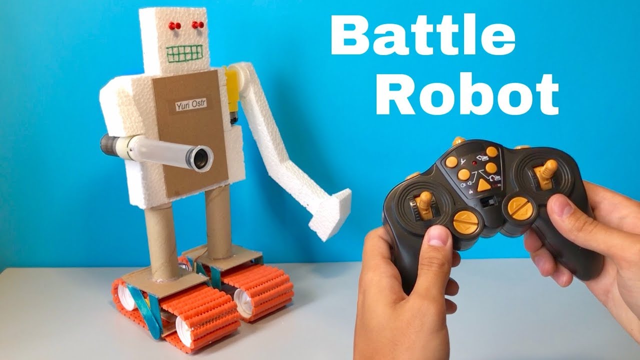 How to Make a Robot (RC BattleBot) - DIY Walking Robot with a Gun