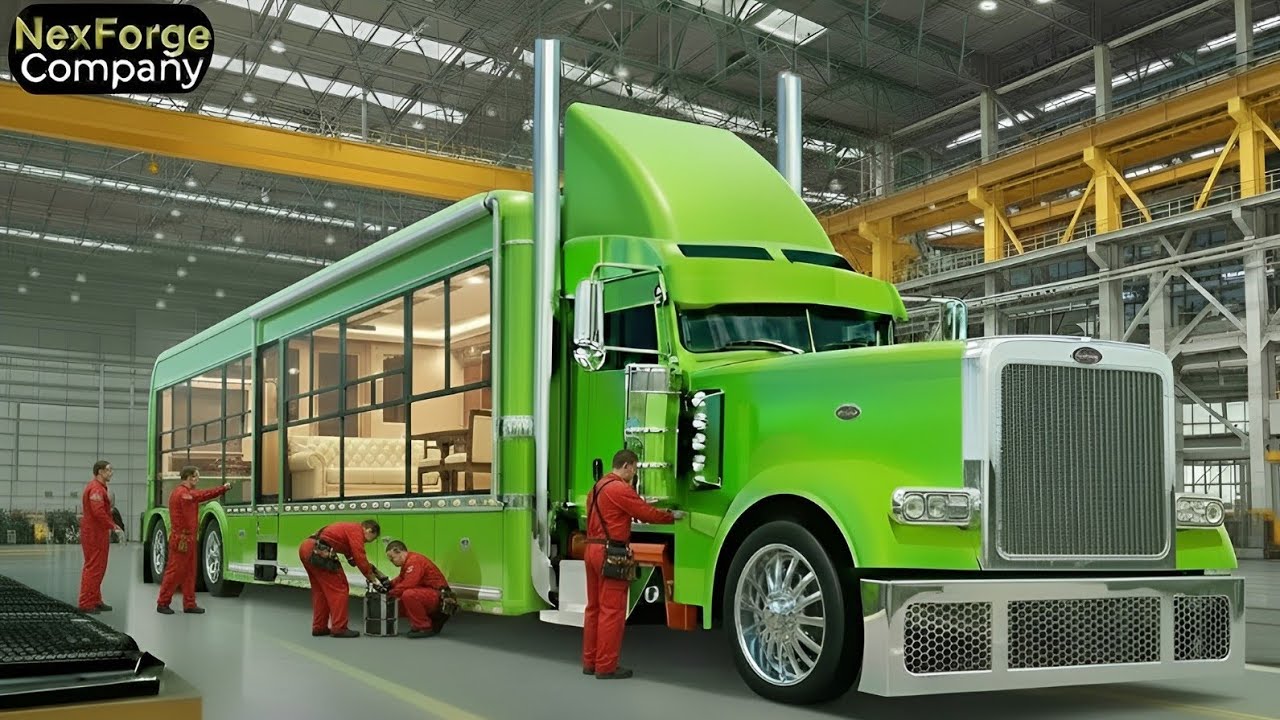 How a Custom Long-Nose Semi Truck Becomes a Luxury Motorhome | Full Build