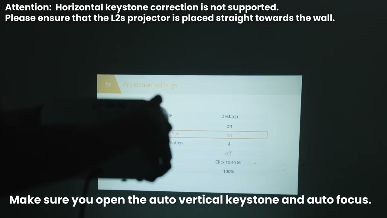 How to enable autofocus and vertical keystone correction?