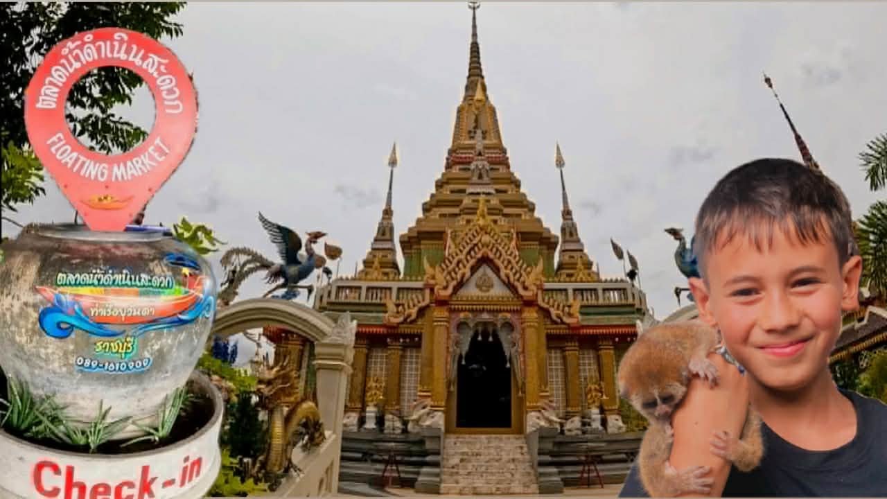 Lekland, Tempel och flytande marknad i Thailand