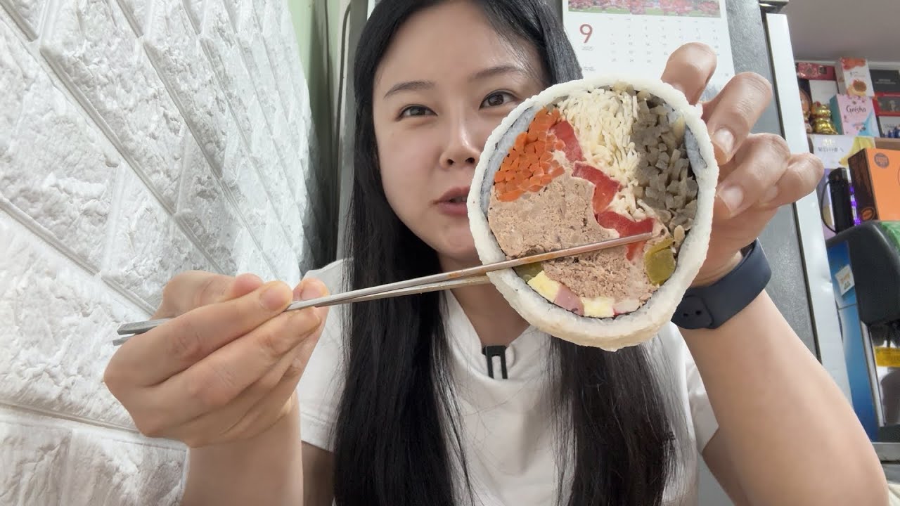 일상 먹방 브이로그:) 고메램 양갈비, 한강 라면, 🔥불꽃 축제, 삼송빵집, 이공김밥, 회사밥 등 먹부림~~ mukbang