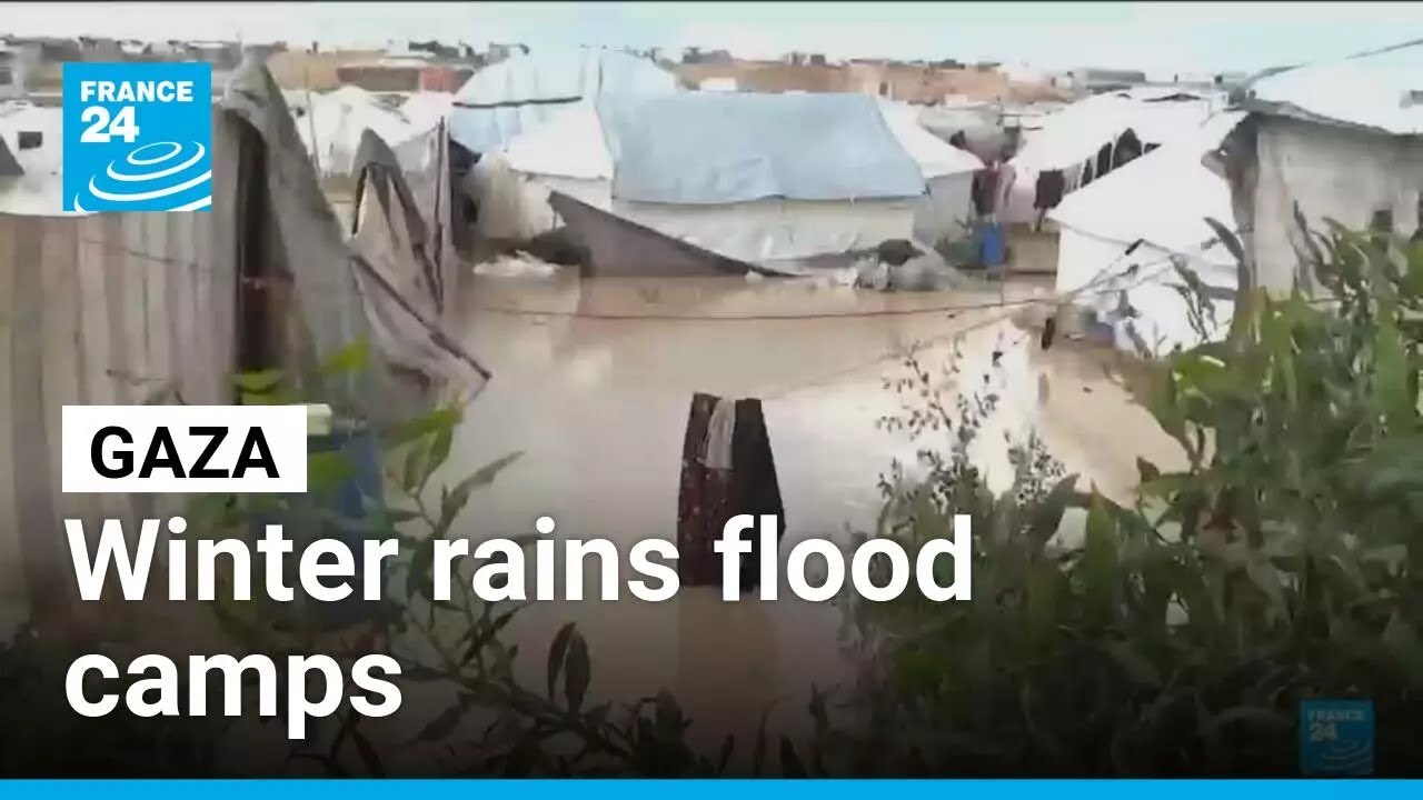 Winter rains flood camps, worsening living conditions for displaced Gazans &bull; FRANCE 24 English