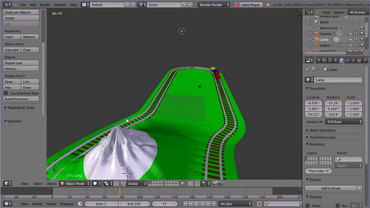 Blender Tutorial Making a Train Animation by Following a Path Part 1 Making the Animation