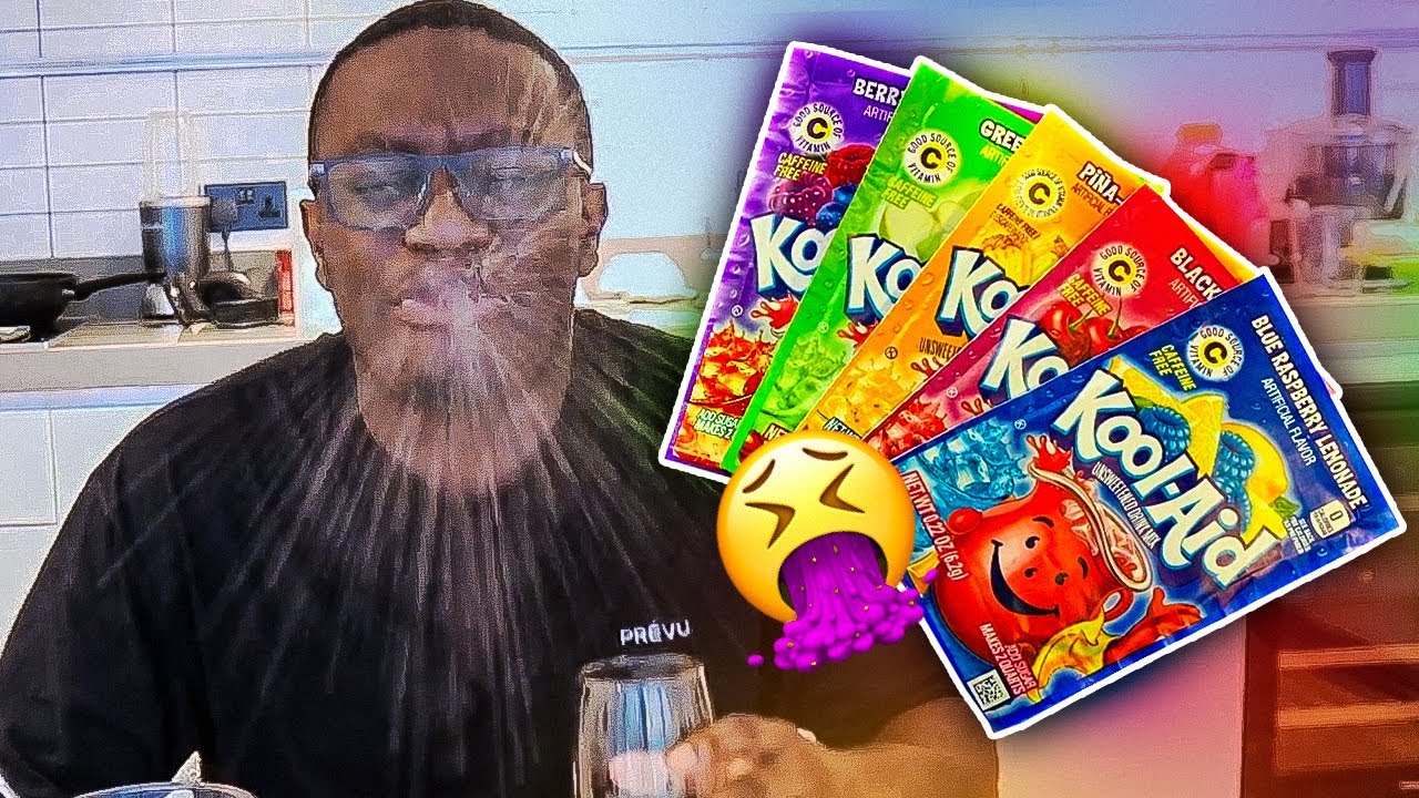 ЧЕРНЫЙ БРИТАНСКИЙ ПАРЕНЬ ПРОБУЕТ KOOL-AID