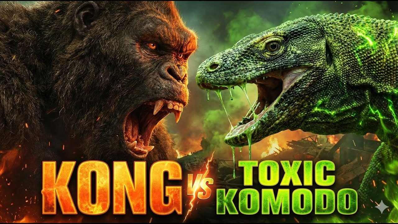 KONG vs  GIANT TOXIC KOMODO: Savior of God's Valley (4K Cinematic)