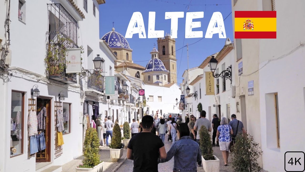Walking in 🇪🇸Altea (Spain) city center (2023). 4K.