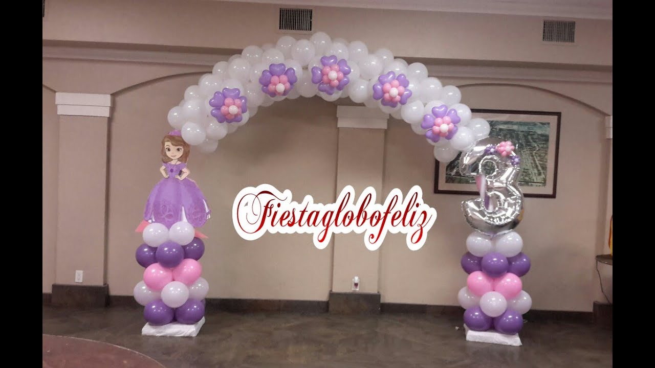Como hacer un arco de la princesa sofia con globos