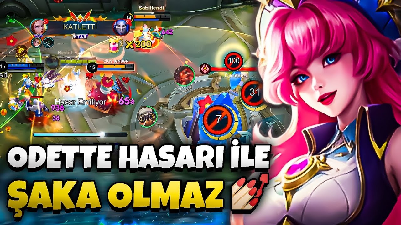 AŞKO BU HASAR ŞAKA MI?  ÖYLE BİR ALAN HASARI VURUYOR Kİ ODETTE GÖREN KAÇIYOR! - Mobile Legends