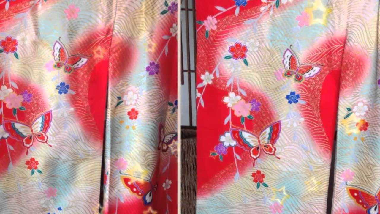 着物柄足し　ビフォーアフター　【着物クリーニングまるやま】