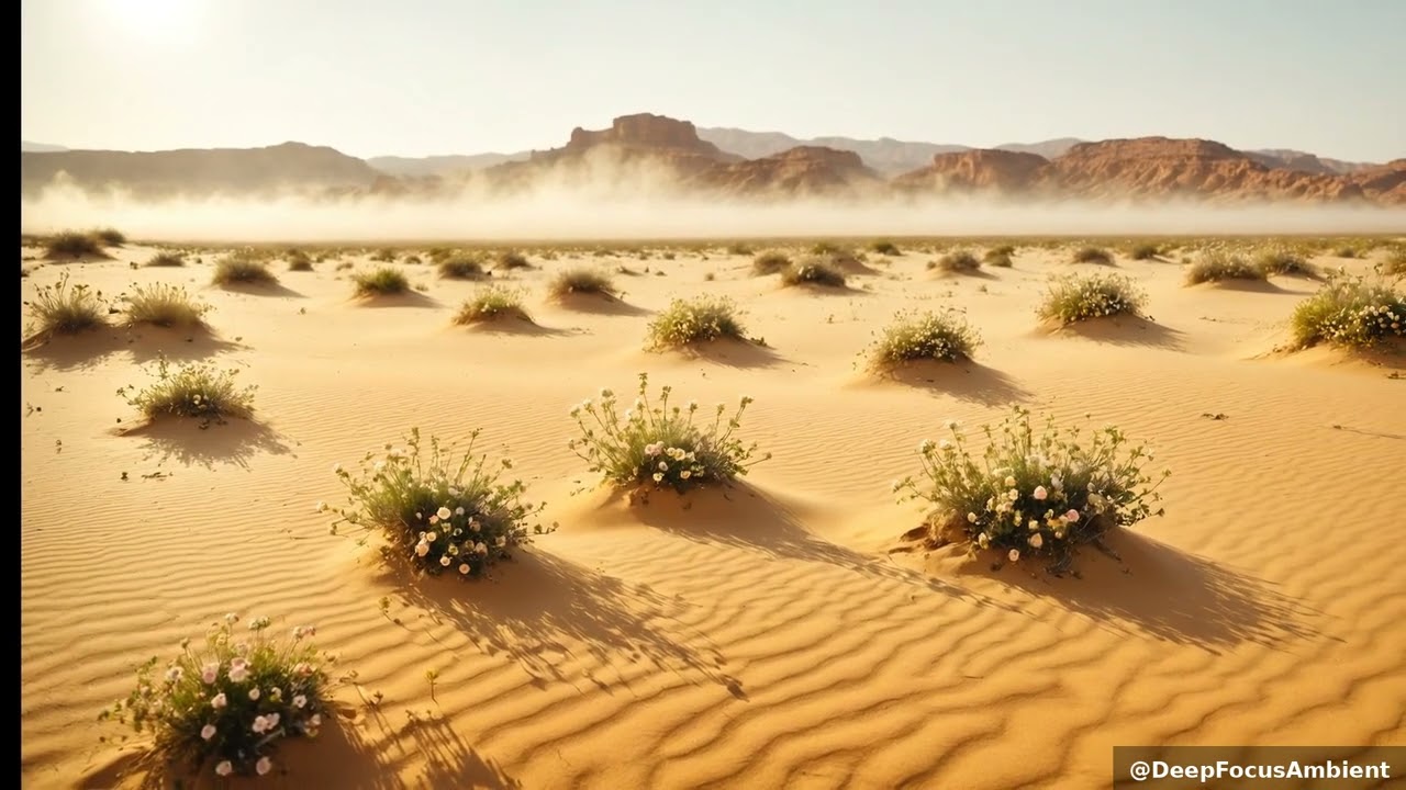Golden Desert Oasis: Meditative Focus in Nature's Embrace 🌵✨