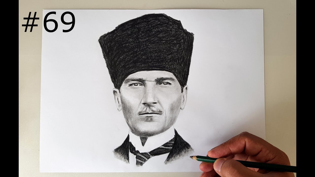 ATATÜRK ÇİZİMİ KOLAY  KARAKALEM ÇİZİMLERİ