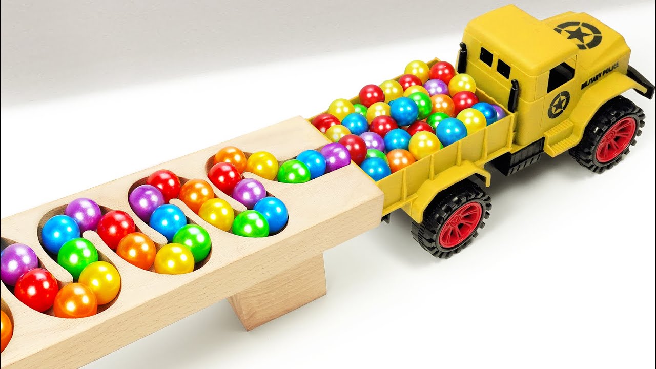 Marble Run Race ☆ HABA Slope & Retro Makita Truck, Garbage Truck Long Version #47