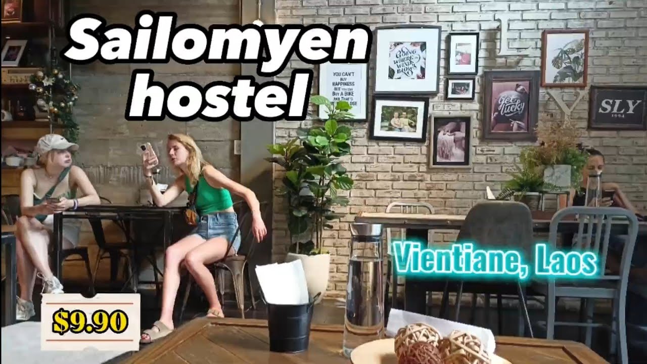 Sailomyen hostel. A cool hostel and a cafe in Vientiane, Laos for $9.90. Free breakfast