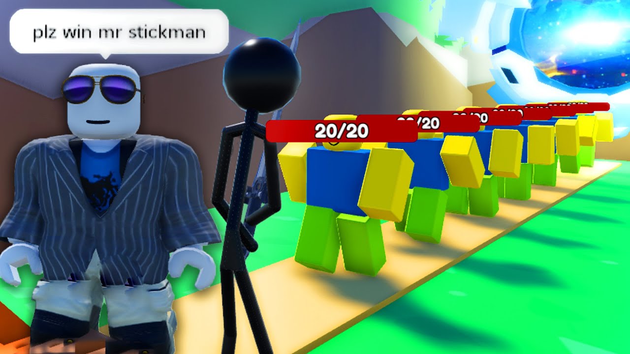 Защита башни в стиле стикмен в стиле Roblox...