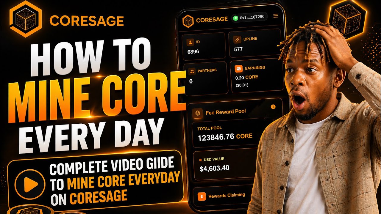 COMPLETE VIDEO GUIDE TO START MINING CORE ON CORESAGE EVERYDAY
