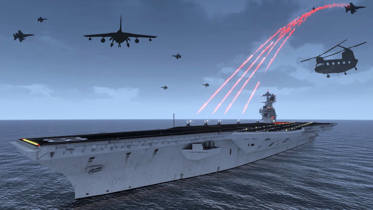 🔴LIVE - Aircraft Carrier C-RAM Air Defense System Shot Down Incoming Enemy Fighter jets