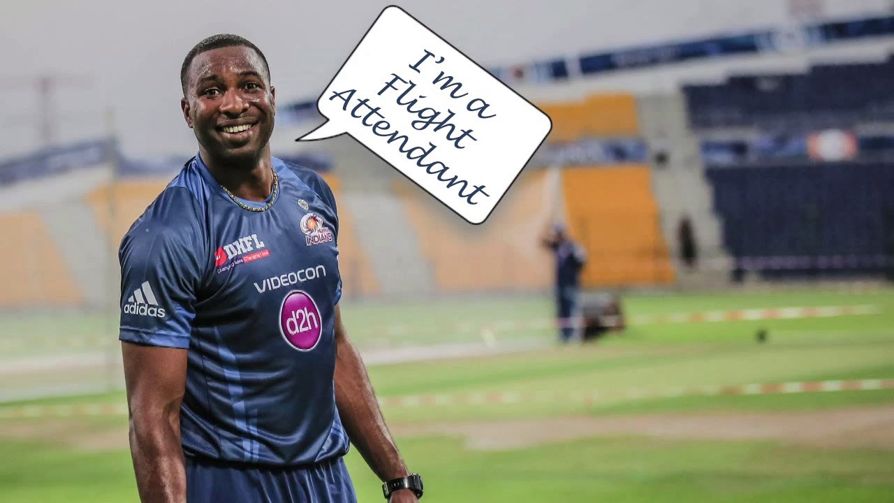 Mumbai Indians - Kieron Pollard As Flight Attendant | Exclusive Video