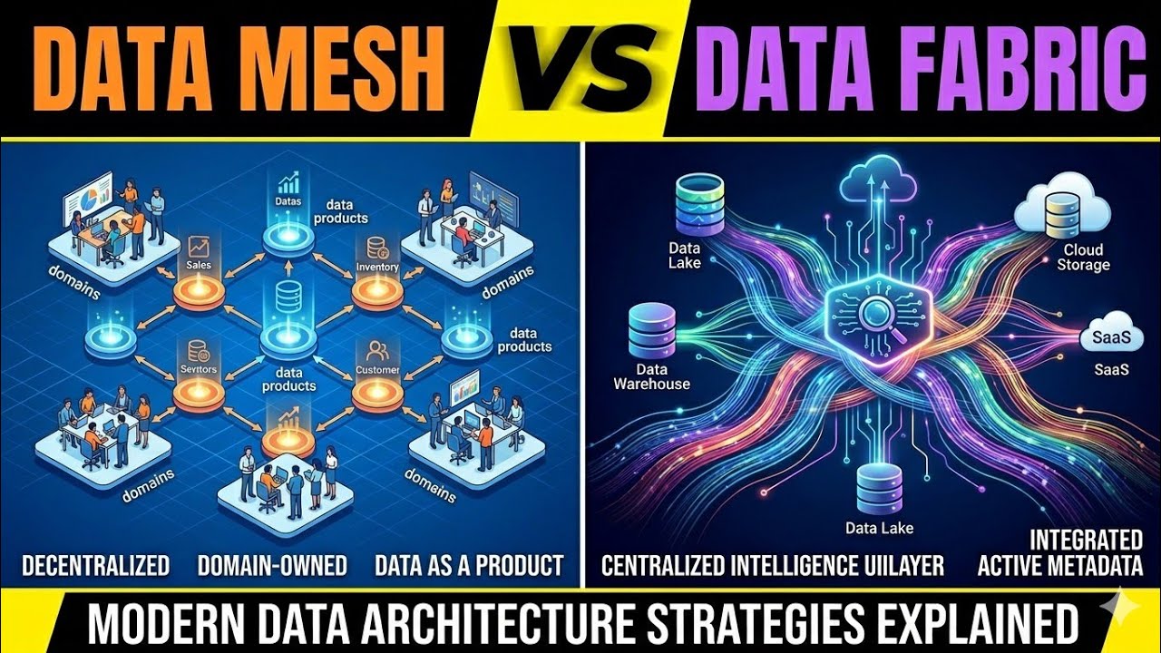 Data Mesh против Data Fabric | Современные стратегии архитектуры данных: объяснение | Uplatz