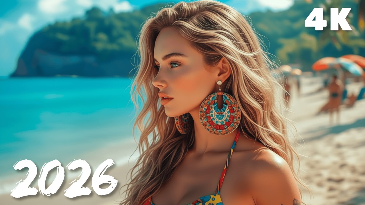 Tropical Calm Waves 🌊 Chill Tropical Deep House 4K UHD 2026 | Blue Shore Beats