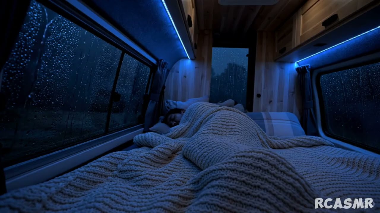 🌧️ FALLING ASLEEP 😴TO HEAVY RAIN in a Cozy Camper Van | 4K Sleep Sounds