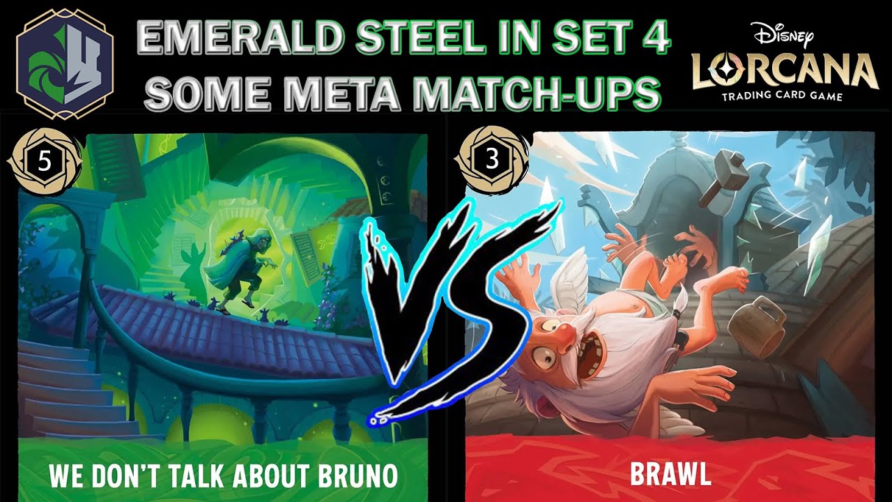 🟢🔘 [SET 4] EMERALD STEEL VS RUBY AMETHYST, STEEL, & SAPPHIRE - Disney Lorcana Gameplay