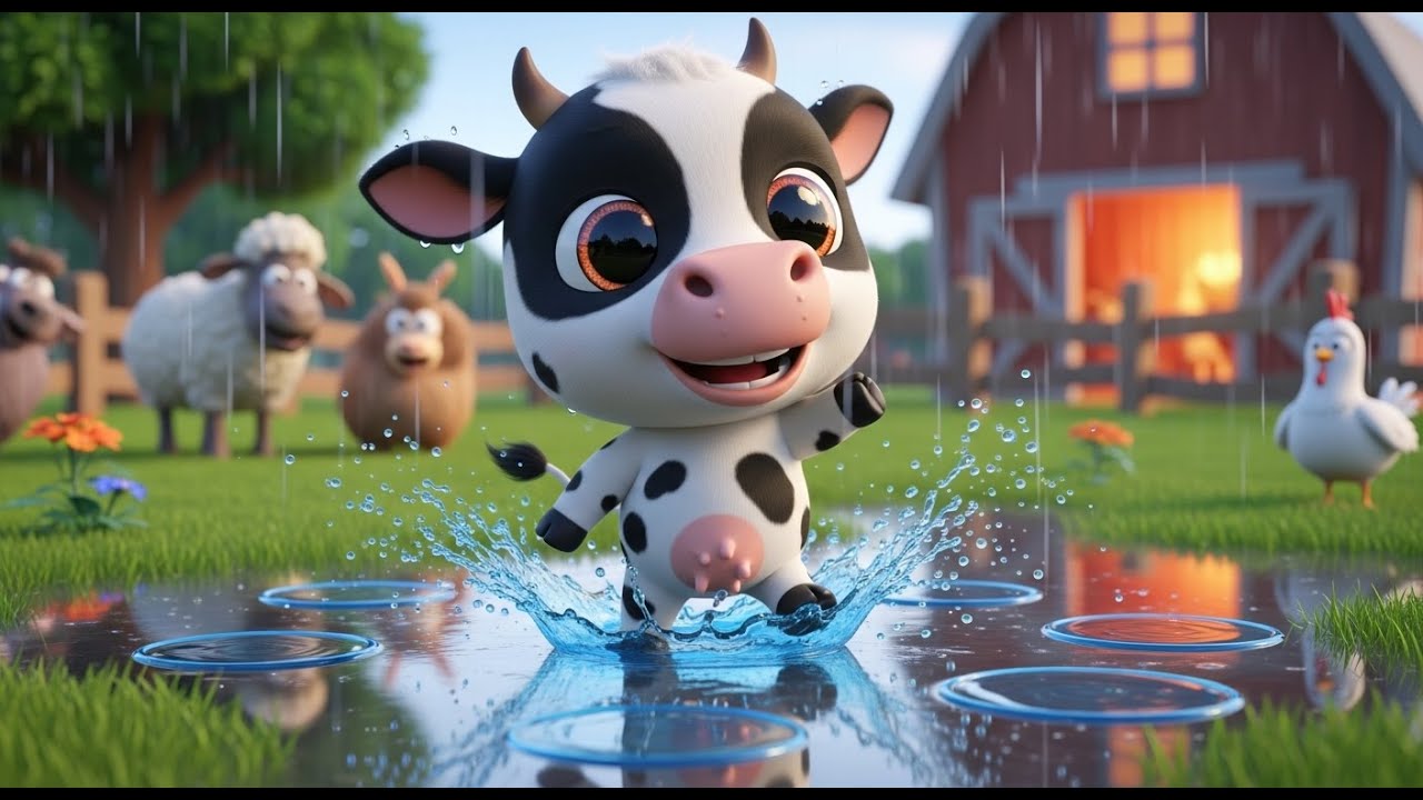 Коровенок в дождливый день | Популярная детская песенка | Пойте вместе с детьми