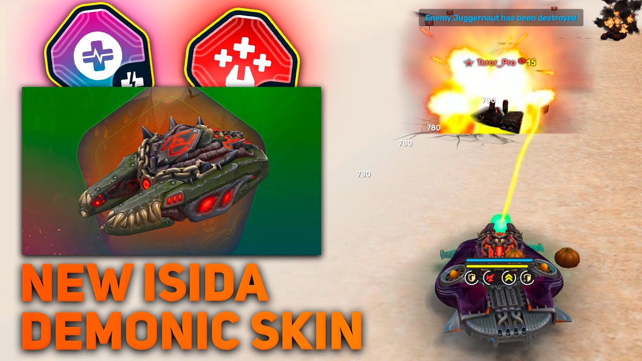 Tanki Online — НОВЫЙ облик Изиды «Демон» из мини-игры «Хэллоуин» | Монтаж дополнений для кемперов...