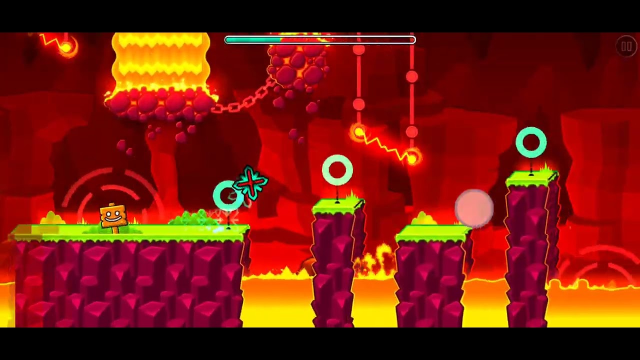 Playing geometry dash on mobile!!