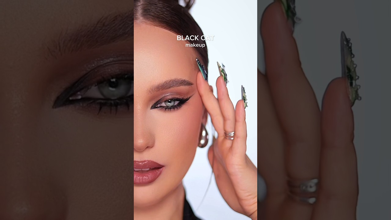 BLACK CAT - easy eye makeup tutorial 🐈&zwj;⬛ | yay or nay?
