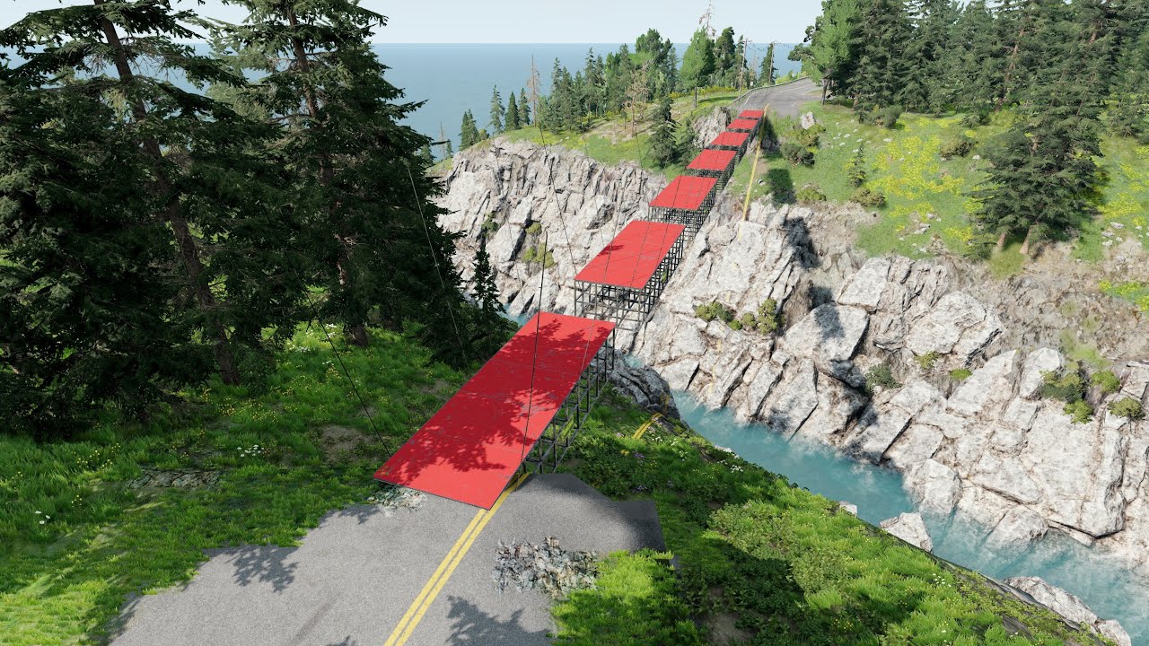 Cars vs drawbridge-BeamNG.drive