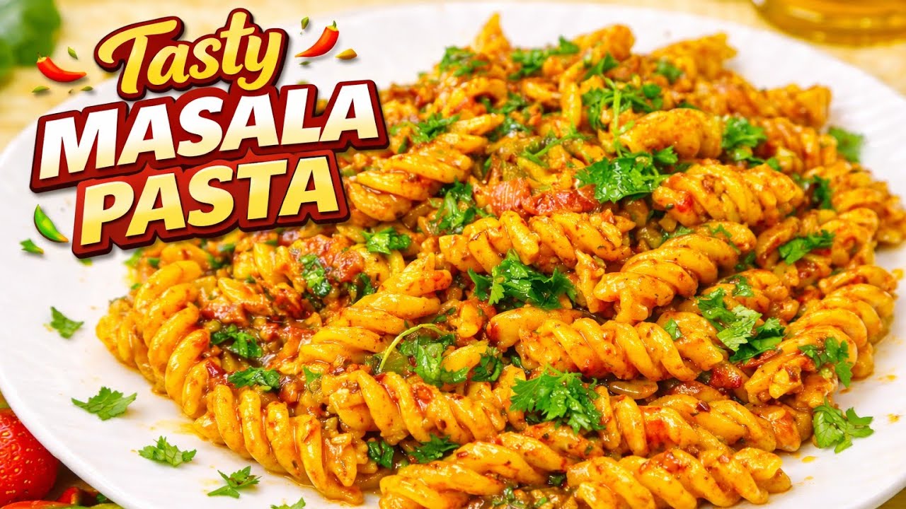 🔥 Masala Pasta Recipe 💛 Desi Style Spicy Pasta at Home 😍🍝