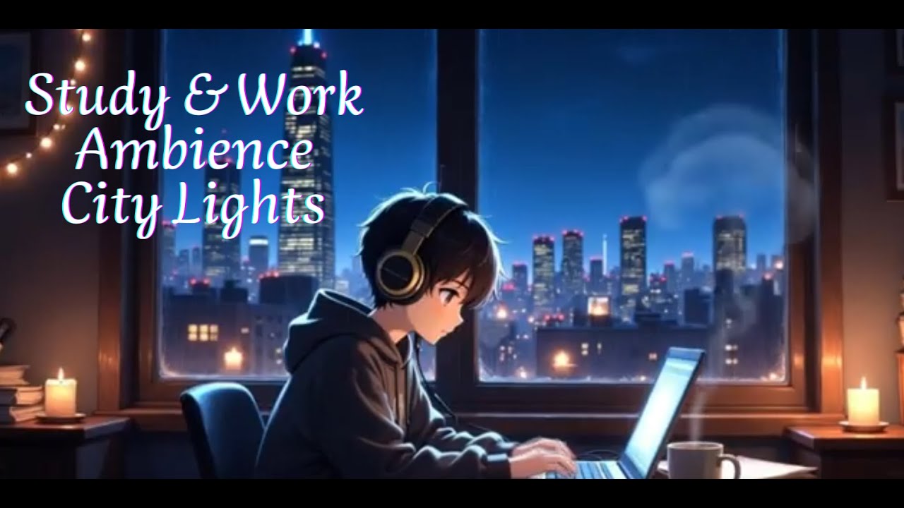 Rainy Night NY Deep Focus 🌧️🌙 | Study & Work Ambience City Lights | 2 Hours