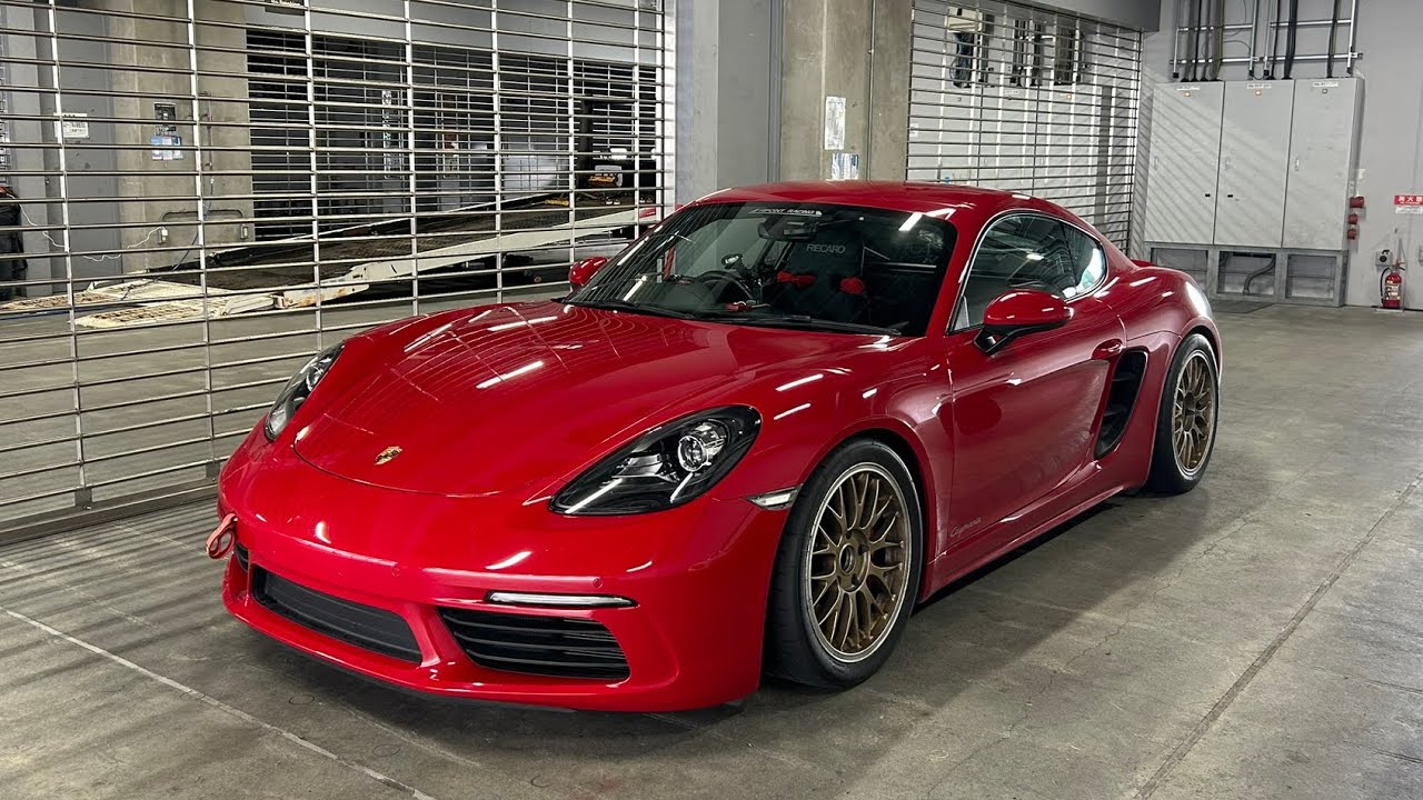 ケイマンに車高調入れたのでチョイ濡れの富士でテスト Porsche Cayman Racing 