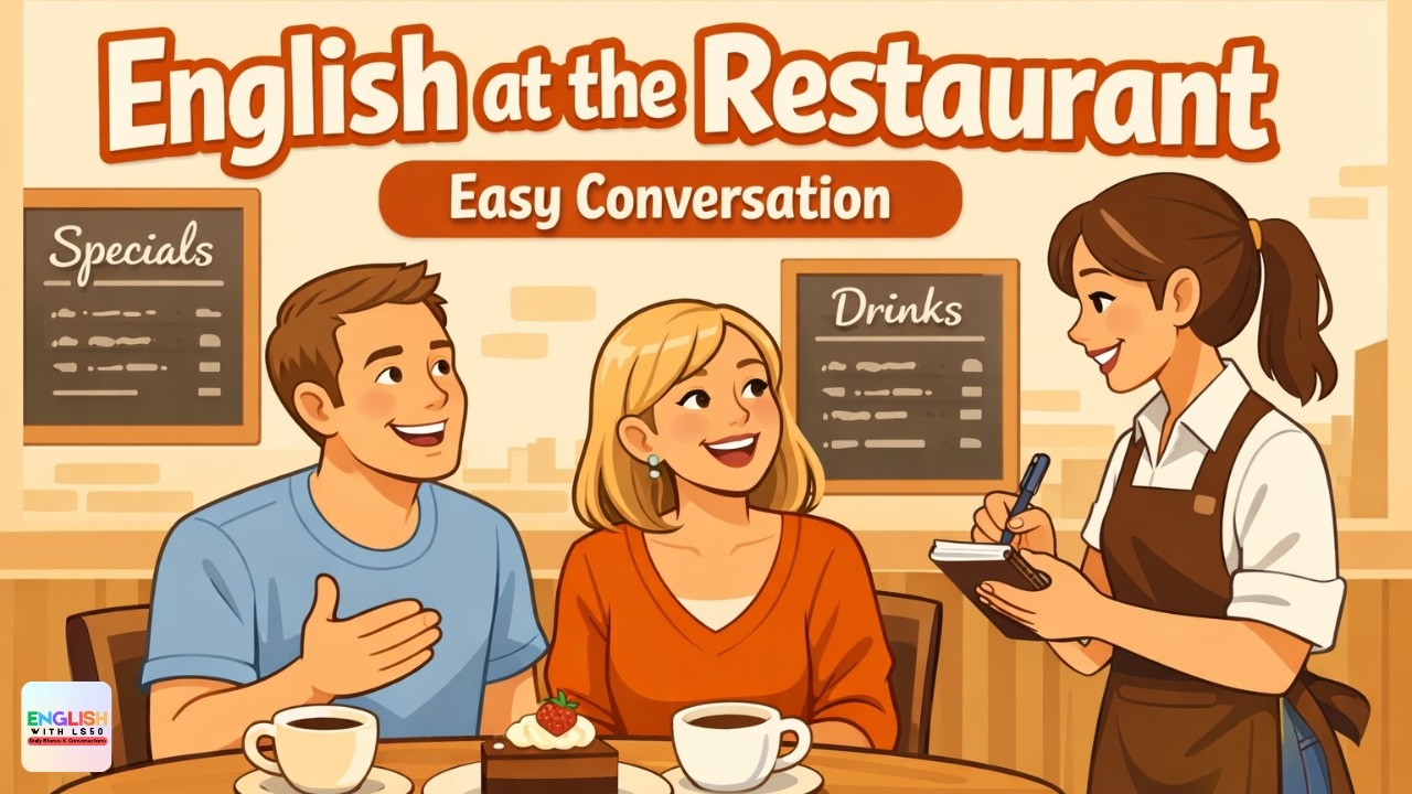 How to Order Food in English 🍔 Restaurant Conversation for Beginners (Easy & Slow)