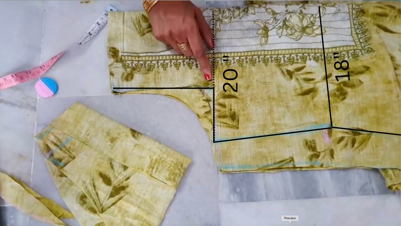 Ladies shirt (kameez) cutting with perfect way /20-18-23