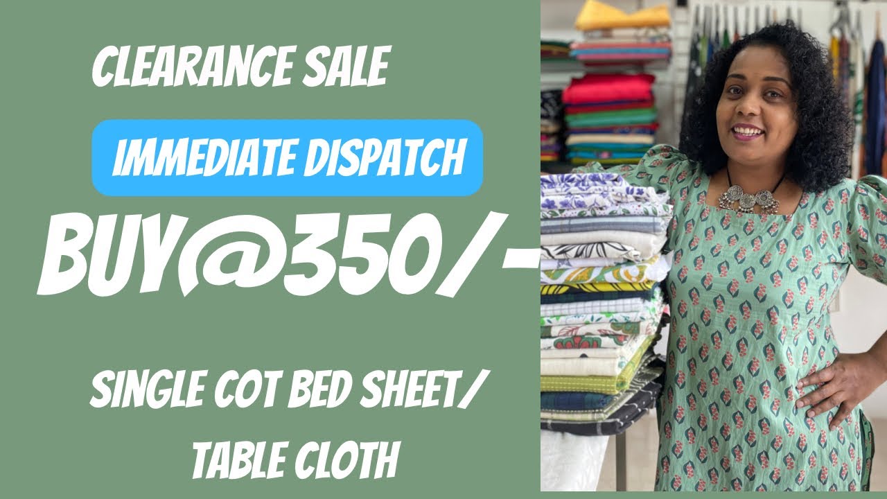 Clearance sale single cot bed sheet/table cloth @350/-