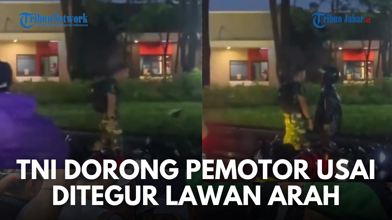 TNI BAKU HANTAM PEMOTOR! Pria Berseragam TNI Hajar Pengendara Motor di Bekasi Usai Ditegur