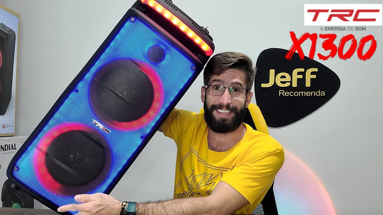 Caixa de som AMPLIFICADA TRC X1300 1300W Rms: UM SHOW DE LUZES e super Potente! (Unboxing)