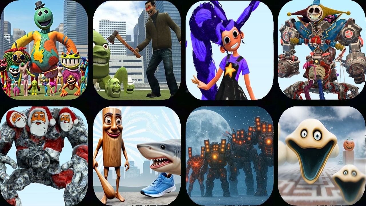 Nextbots In Playground Mod NEW POPPY PLAYTIME 5,HUNGRY WORM,LIN GANG MELON In Sandbox In Space