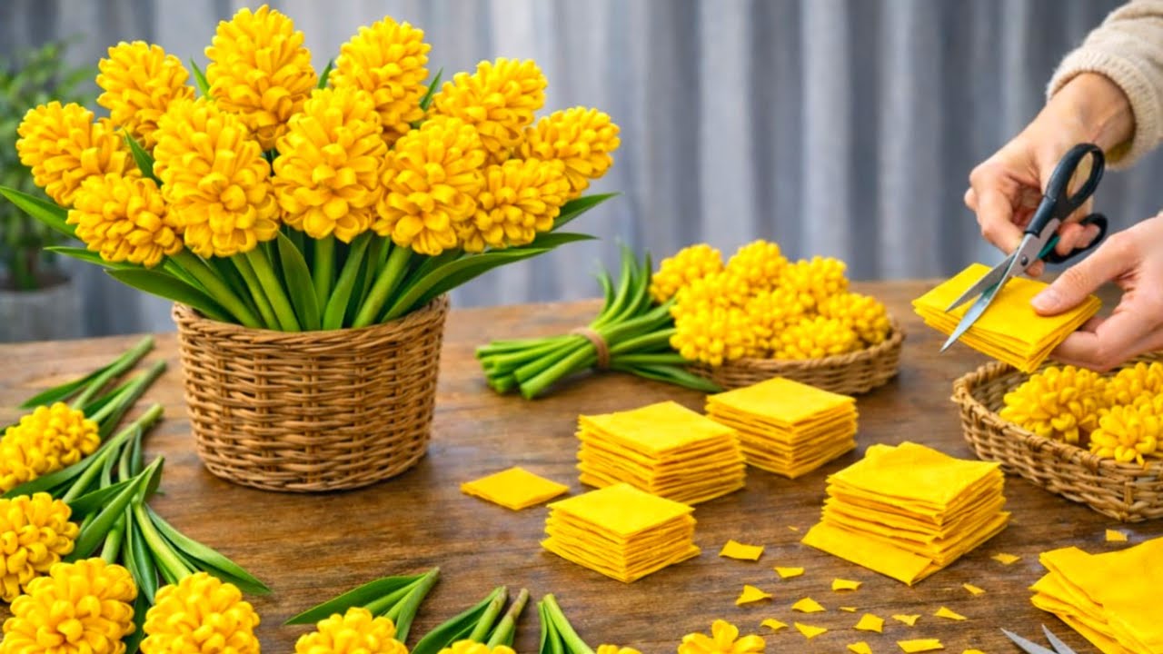 how to make flower from shopping bag / Easy Plastic bag flower tutorial 