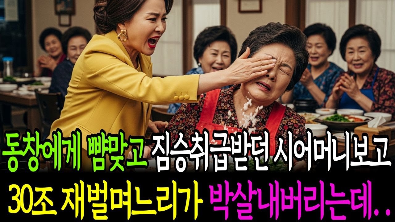 동창에게 뺨맞고 짐승취급받던 시어머니보고 20조 재벌며느리가 박살내버리는데