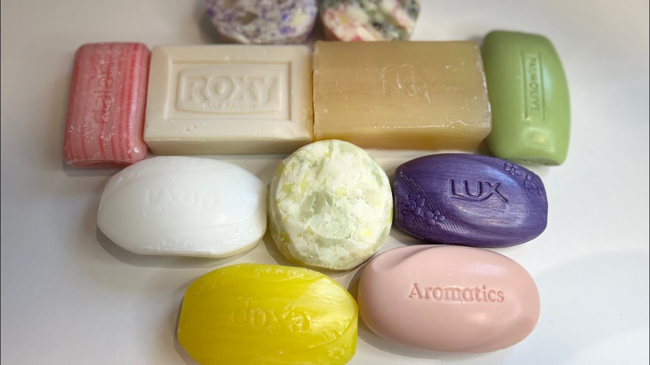 ASMR SOAP CUTTING 💜💛💗💚🤍🤎