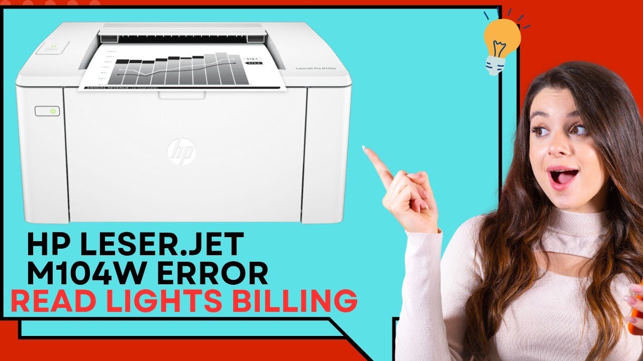 HP laserjet pro M104w red light blinking  How To HP Leser jet M 104W Error Read Lights Billings