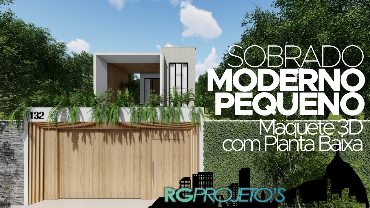 MAQUETE 3D E PROJETO DE SOBRADO MODERNO 170M² | LOTE 6X30M | 3 SUÍTES | HIDRO | VARANDA GOURMET