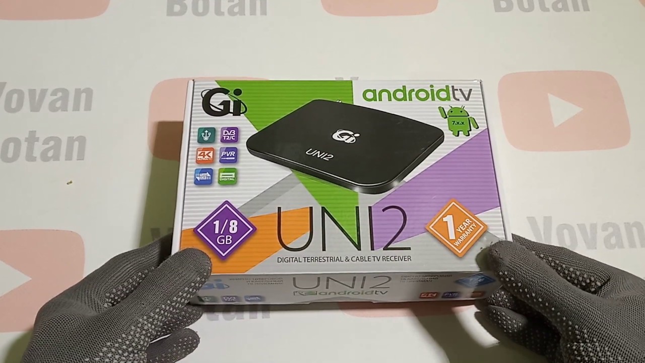 Распаковка DVB-T2 Android приставки GI UNI 2