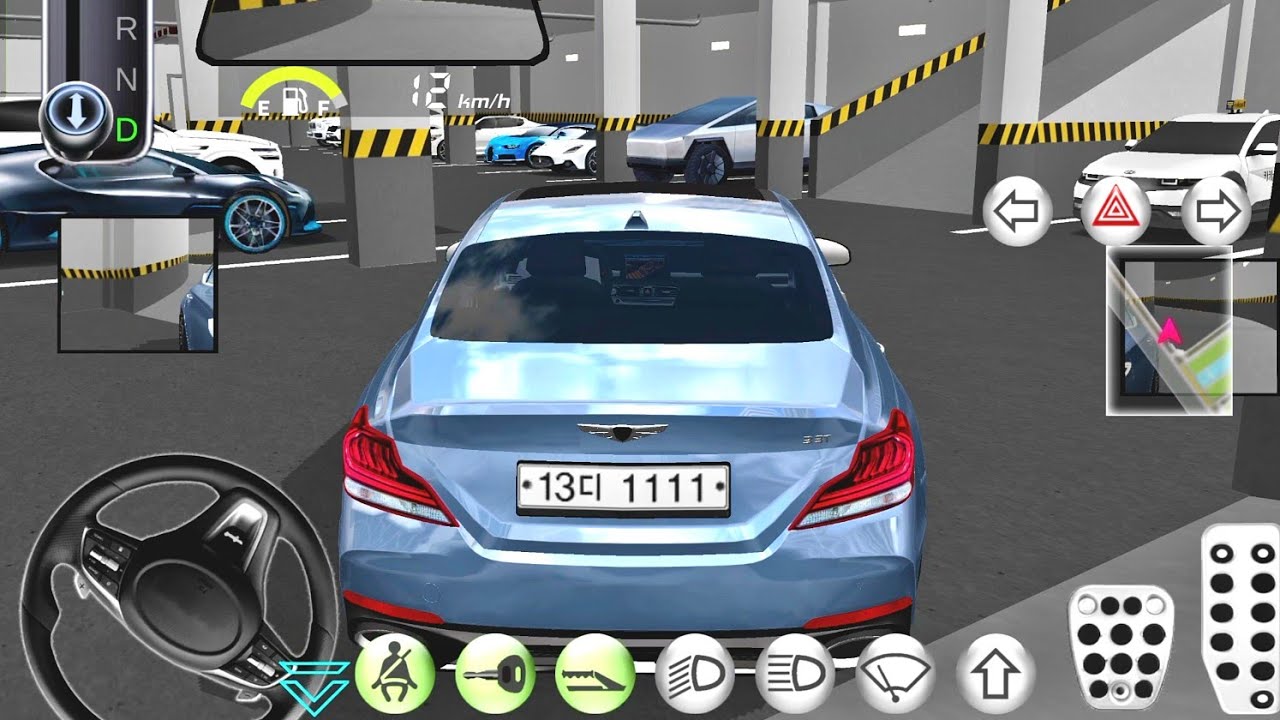 New Blue Genesis G80 Interior & City Drive - 3D Driving Class Simulation