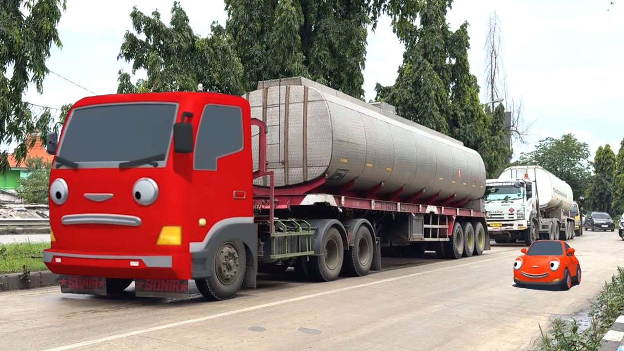 Disini Markasnya Truk Tangki Panjang, Truk Oleng, Truk Kontainer Mirip Frank Kawan Tayo