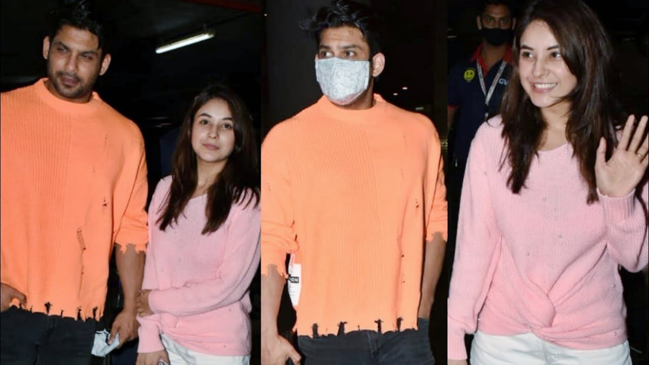 Сидхарт Шукла и Шехнааз Гилл сфотографированы в аэропорту ✈️✈️✈️📸📸📸