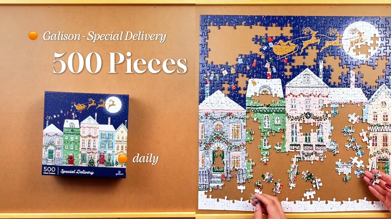 Galison Special Delivery ❄️ | Santa Over the Town | 500 Pieces #timelapse #ytshorts #galisonpuzzle